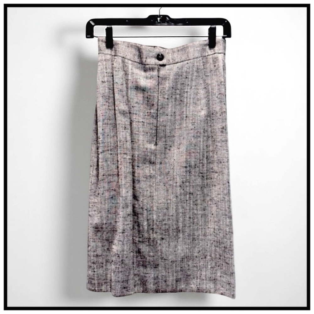 Louis Feraud Women’s Vintage Midi A-Line Skirt. Gray, Black. Size 6